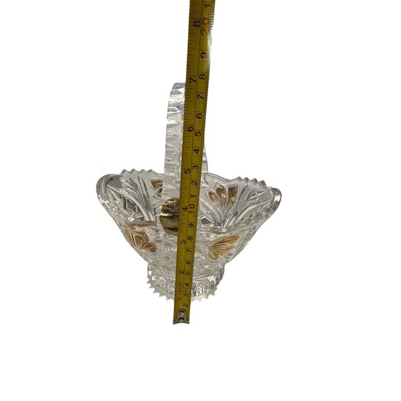 Anna Hütte Lead Crystal Bleikristall Basket Handle Gilt Accents Made in Germany - Picture 6 of 7